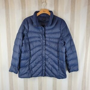 Lands' End Down Filled‎ Packable Quilted Puffer Jacket Coat Navy Blue Size 1X